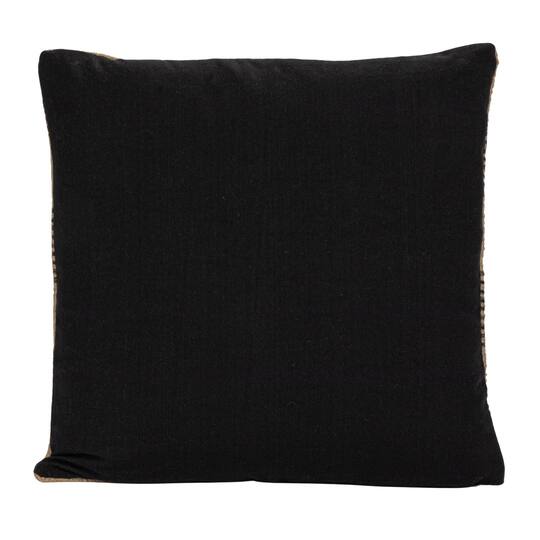 Hello Honey® 20" x 20" Brown & Tan Checkered Indoor & Outdoor Hand-Woven Fabric Pillow